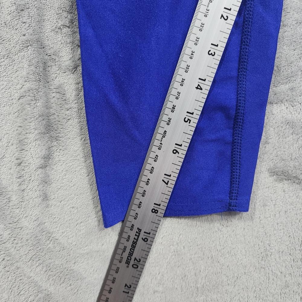 Vintage Leggings Womens M Blue Chevron Coolorblock Capri Cycling Yoga Workout - Picture 7 of 9